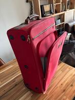 Samsonite Koffer Rood - Dubbel Voorvak & Wieltjes, Gebruikt, Zacht kunststof, 35 tot 45 cm, Wieltjes