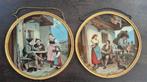 Antieke ronde wandplaten Duits, 19e eeuw, Ophalen of Verzenden