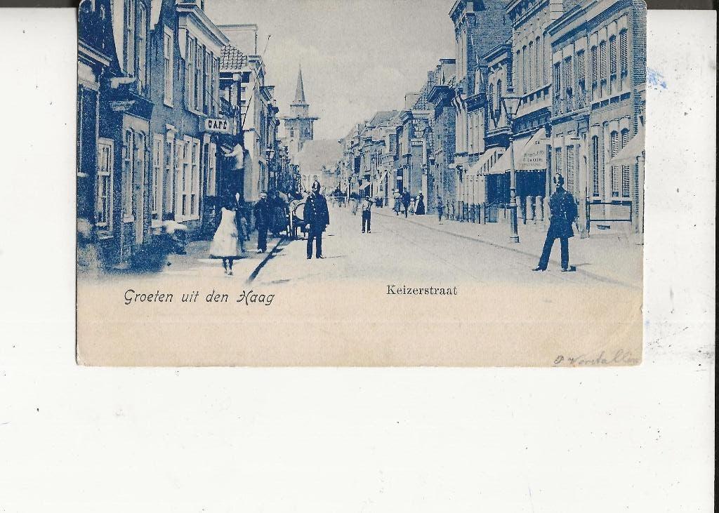 Scheveningen Keizerstraat met Cafe en Politieagenten 1905, Ophalen of Verzenden, Voor 1920, Gelopen, Zuid-Holland