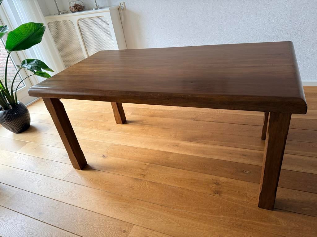 Massief eiken eettafel en salontafel set, Huis en Inrichting, Tafels | Eettafels, Ophalen, Gebruikt, Eikenhout, 50 tot 100 cm