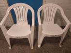 4 witte hard plastic tuinstoelen, Ophalen, Plastic
