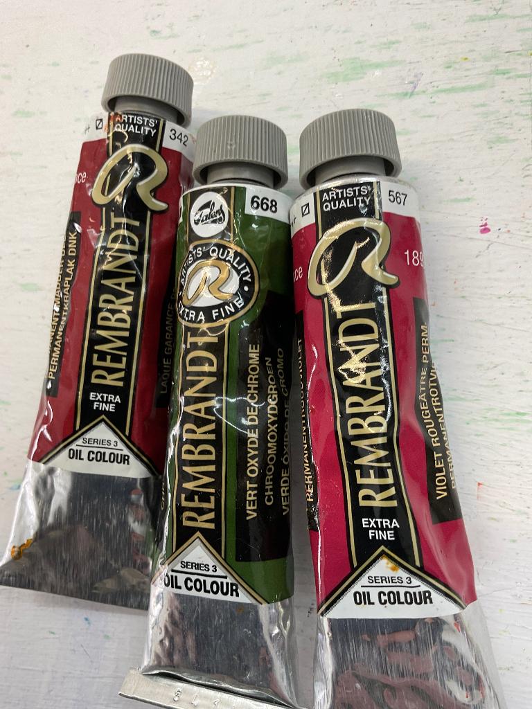 3x Rembrandt olieverf 40 ml tubes, Hobby en Vrije tijd, Verzenden, Zo goed als nieuw, Olieverf