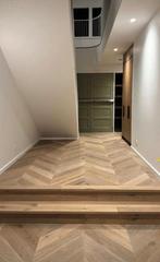 CHEVRON EIKEN HONGAARSE PUNT VLOER GEOLIED!, Ophalen, Nieuw, 75 m² of meer, Parket