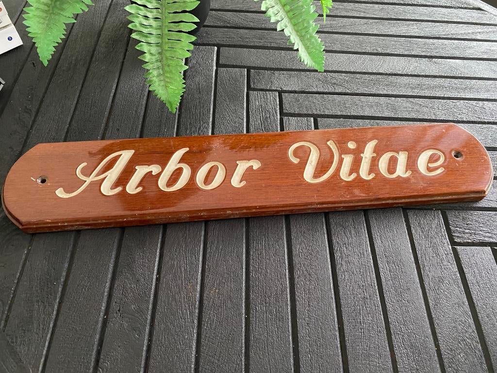 Zware houten plaquette Levensboom, Ophalen of Verzenden