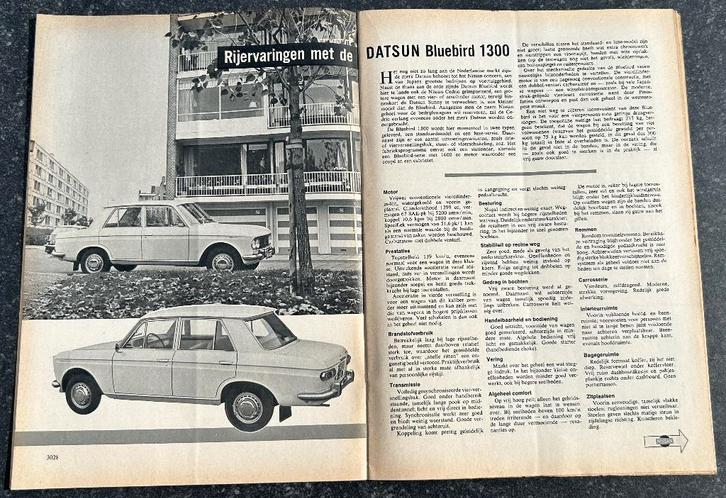 Datsun Bluebird 1300 test in Autokampioen 1966, Boeken, Auto's | Folders en Tijdschriften, Gelezen, Overige merken, Ophalen of Verzenden