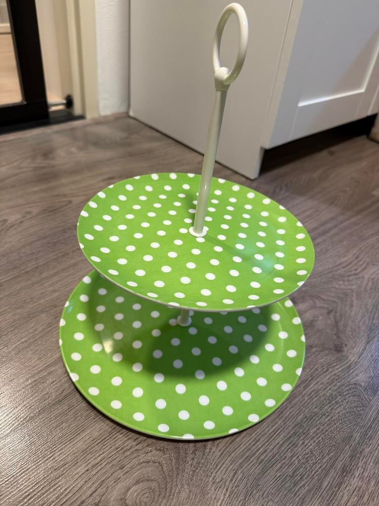 Mepal kop en schotel + etagere lime groen, Ophalen of Verzenden, Zo goed als nieuw