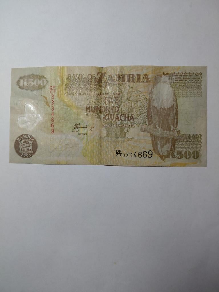Zambia 500 kwacha, Postzegels en Munten, Bankbiljetten | Afrika, Ophalen of Verzenden, Zambia