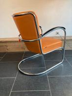 Gispen 412 GE fauteuil, chroom frame , caramel leder, Huis en Inrichting, Fauteuils, Design, 75 tot 100 cm, Zo goed als nieuw