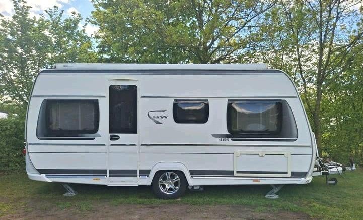 Fendt Saphir 465 SQ. Goed onderhouden. Veel extra opties., Caravans en Kamperen, Caravans, Rondzit, Schokbreker, Dwarsbed, Particulier