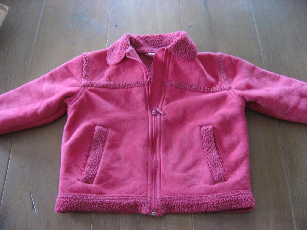 schattig zgan roze suedine / teddy jasje, mt 92/98, Verzenden, Nieuw, Meisje, Jas