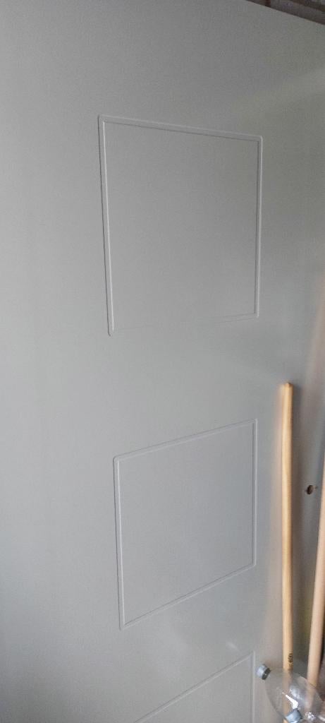 Opdekdeur linksdraaiend wit gespoten, Doe-het-zelf en Verbouw, Deuren en Horren, Ophalen, 80 tot 100 cm, Binnendeur, Zo goed als nieuw