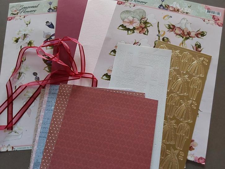 Hobbypakket voor het maken van huwelijkskaarten, Hobby en Vrije tijd, Kaarten | Zelf maken, Overige typen, Overige thema's, Ophalen of Verzenden