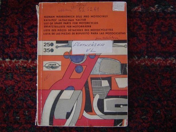 JAWA 250 350  typ 634-4-02 03 1974 motorcycle parts list, Motoren, Handleidingen en Instructieboekjes, Ophalen of Verzenden, Overige merken