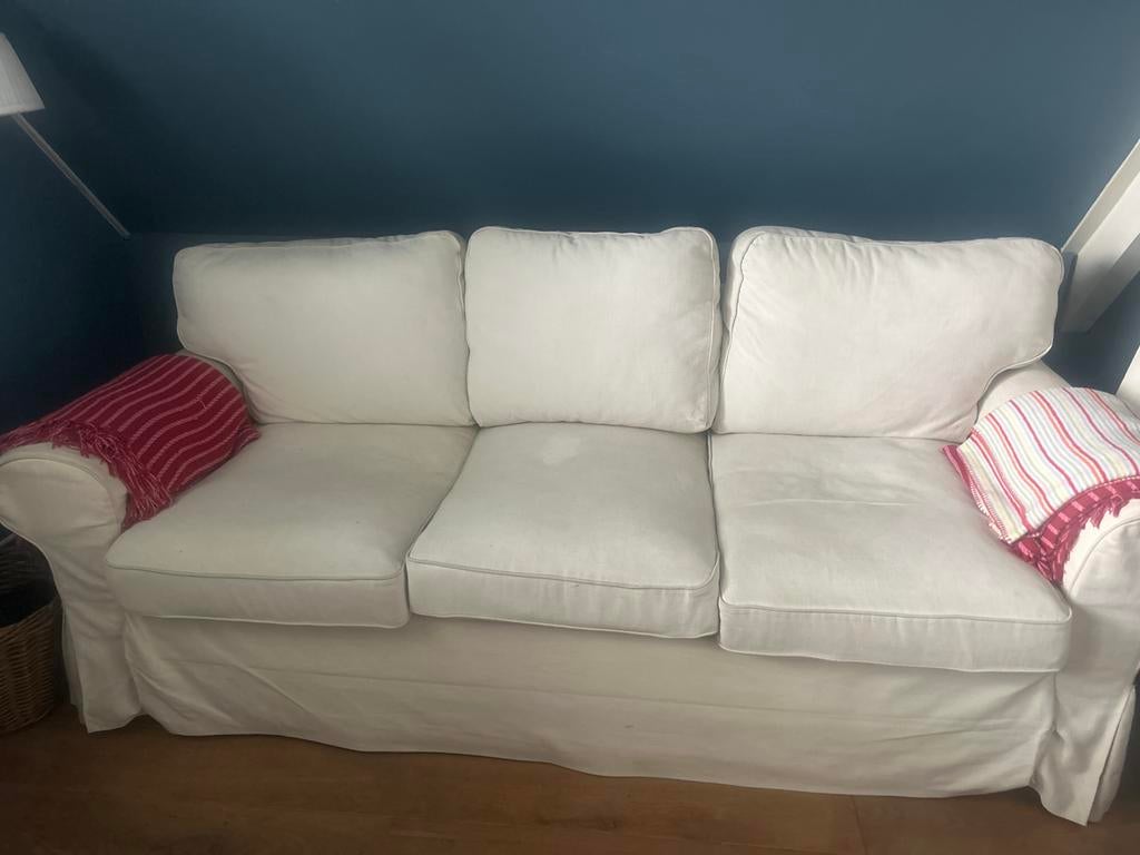 IKEA 3-zits slaapbank - Gebruikt, Ophalen of Verzenden, Gebruikt, Tweepersoons, Wit