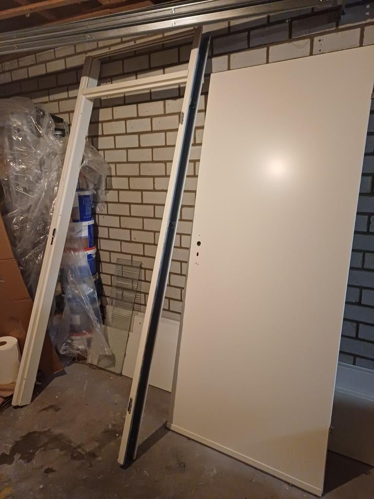 Opdekdeur met kozijn, Deurkozijn, 150 tot 225 cm, Hout, Ophalen