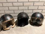 3x BEC Helmen - 1x S, 2x L - Zwart met Italiaanse streep, Fietsen en Brommers, Brommerhelmen, Ophalen of Verzenden, Gebruikt, Small