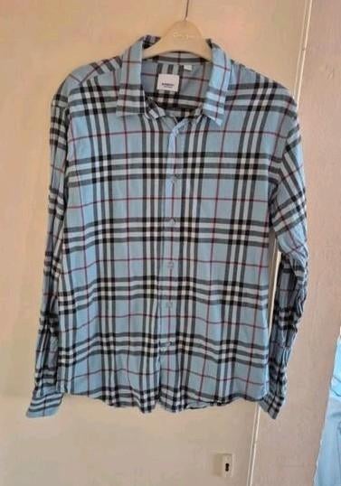 Burberry Hemd Maat L - Lichtblauw Gestreept Katoen, Ophalen of Verzenden