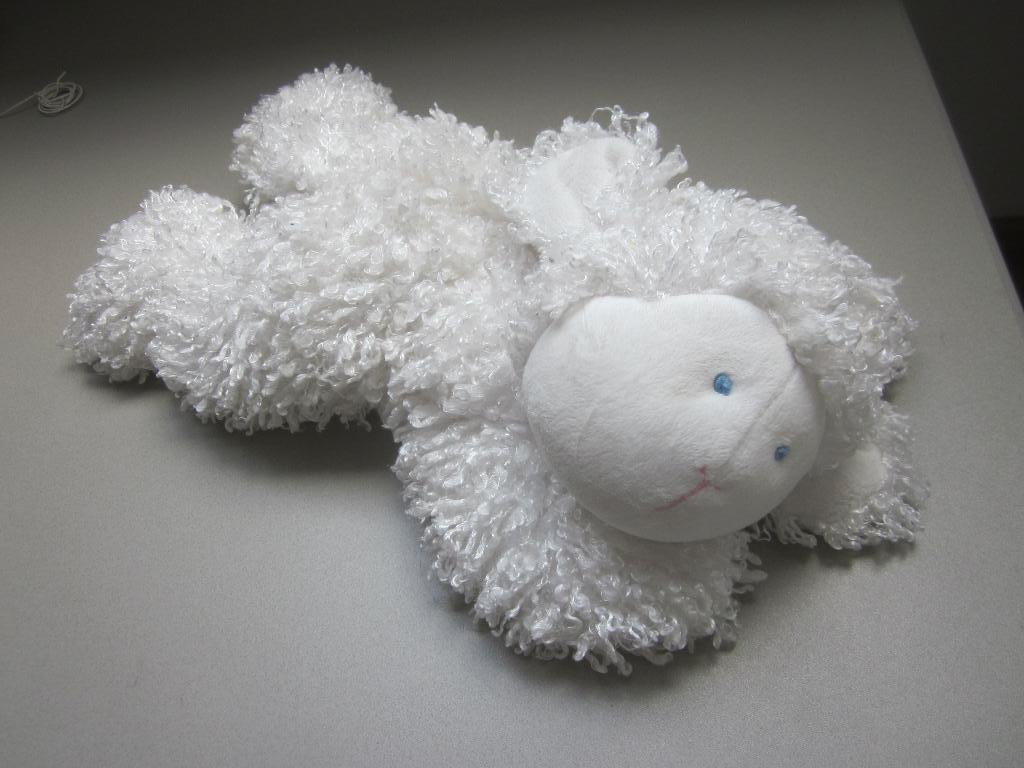 Superzacht ruwharig glanzend wit pluche schaap knuffel 35cm, Ophalen of Verzenden, Zo goed als nieuw, Overige typen
