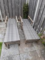 2 verstelbare ligbedden, Ophalen of Verzenden, Zo goed als nieuw, Hout