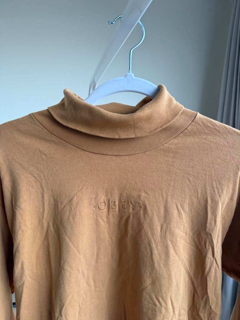 Obey coltrui met lange mouwen, Maat 38/40 (M), Bruin, Ophalen of Verzenden, Lange mouw