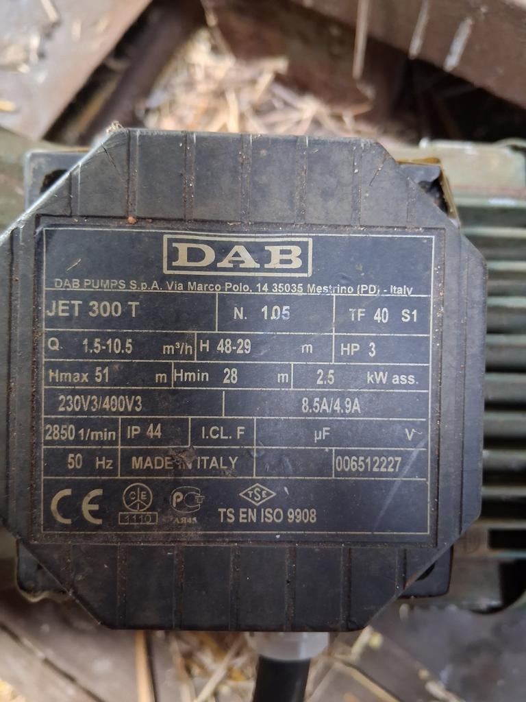 DAB JET 300 T pomp, Ophalen, Gebruikt, Elektrisch