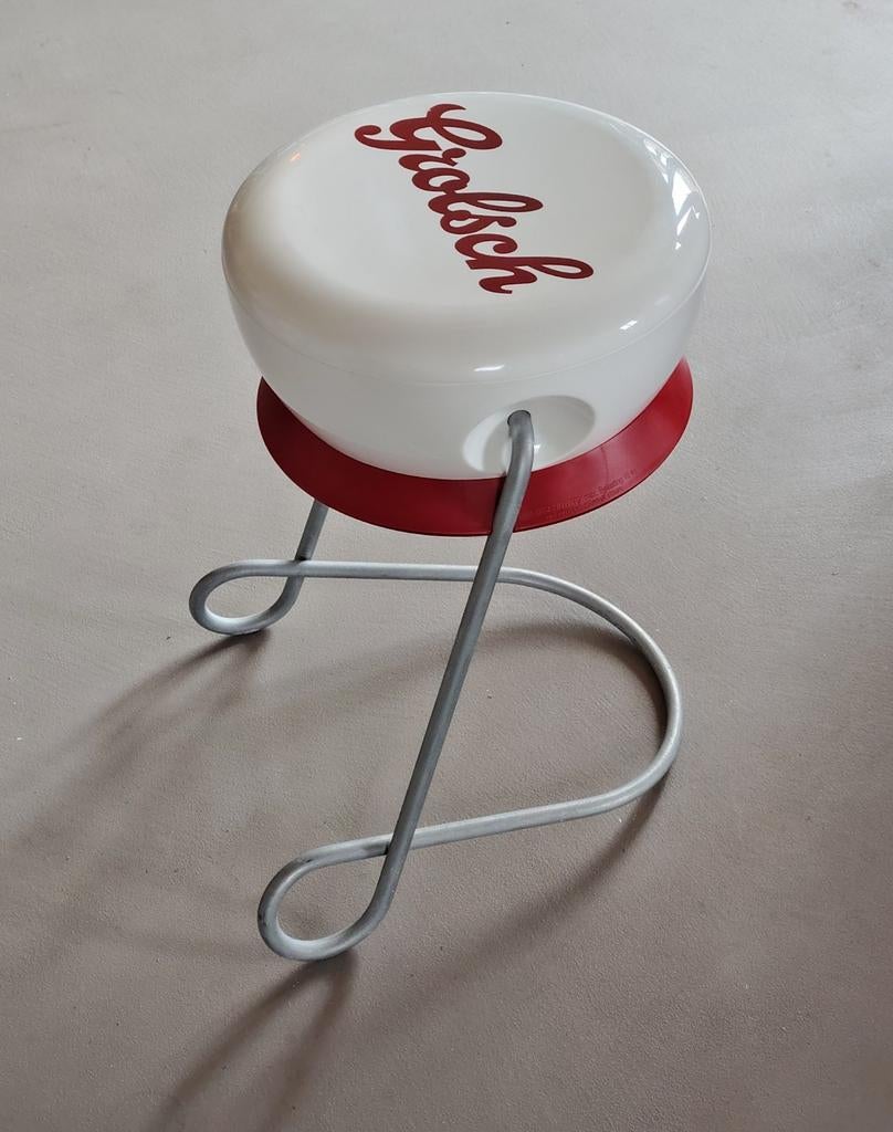 Grolsch bijzettafeltje, Huis en Inrichting, Minder dan 45 cm, Minder dan 55 cm, Gebruikt, Rond