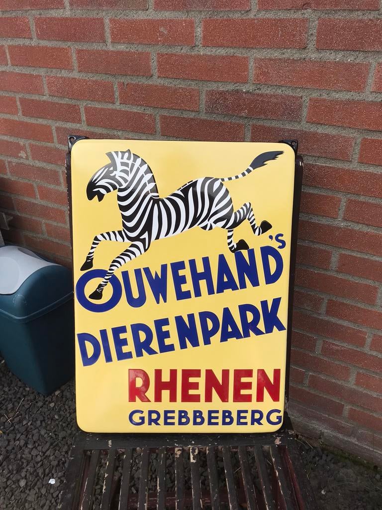 Ouwehands Dierenpark emaille reclamebord, Ophalen of Verzenden, Zo goed als nieuw, Reclamebord
