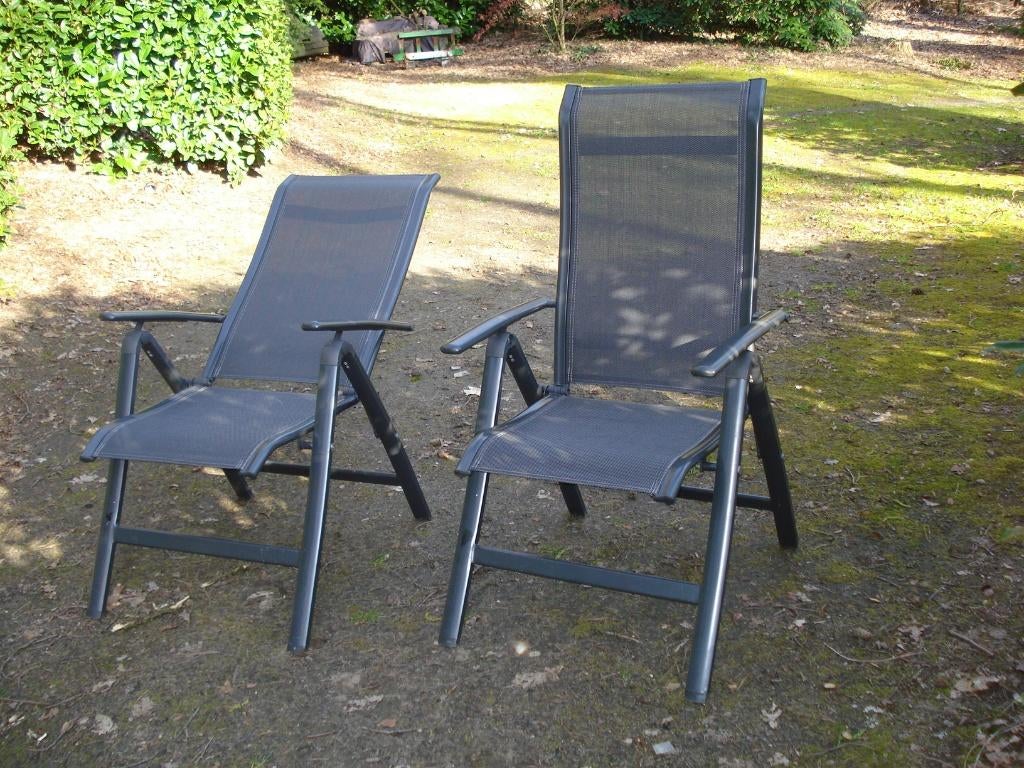 KLapstoelen   Antraciet   Bijna NIEUW (prijs per stuk), Ophalen of Verzenden, Zo goed als nieuw, Aluminium, Inklapbaar