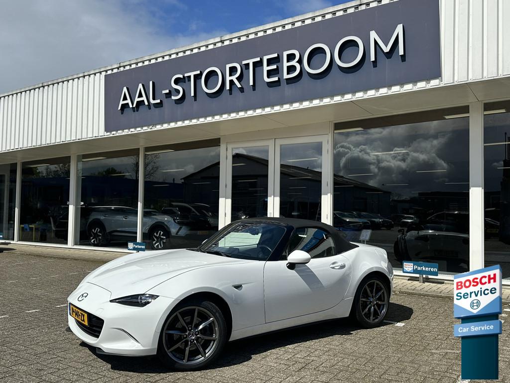 Mazda MX-5 2.0 GT-M | 160pk | Bi-Xenon | Leder | Stoelverwar, Auto's, Mazda, 4 cilinders, Cabriolet, Wit, Leder