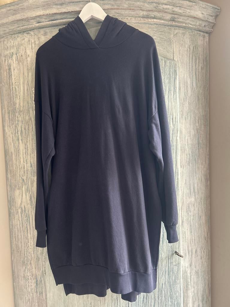 Closed hoodie jurk met splitten capuchon, Kleding | Dames, Blauw, Maat 42/44 (L), Nieuw, Ophalen of Verzenden