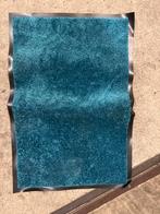 Gebruikte donkerblauwe voetenveegmat met lichte kreukels, Tuin en Terras, Deurmatten, Binnen, Gebruikt, Nylon, Schoonloopmat