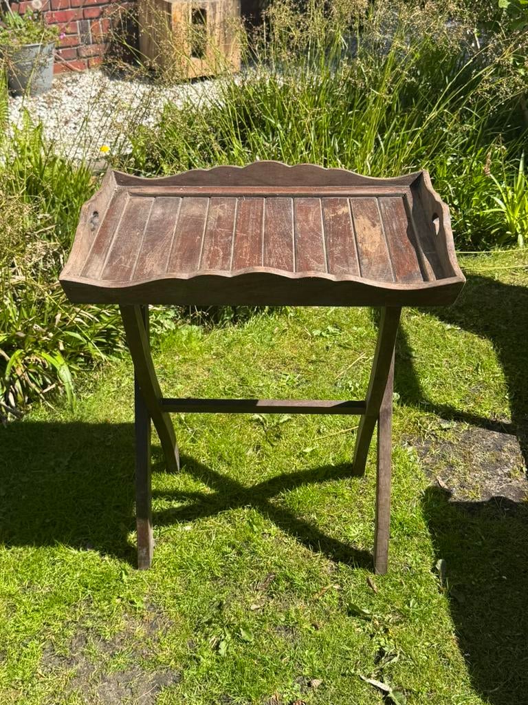 Staand dienblad/kofferstandaard, Ophalen of Verzenden, Gebruikt, Rechthoekig, Hout