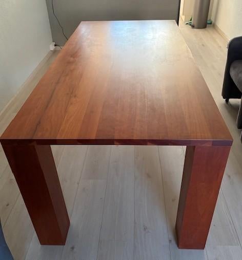 Eettafel 160 x 85 cm - kersenhout, Ophalen, Gebruikt, 50 tot 100 cm, 150 tot 200 cm