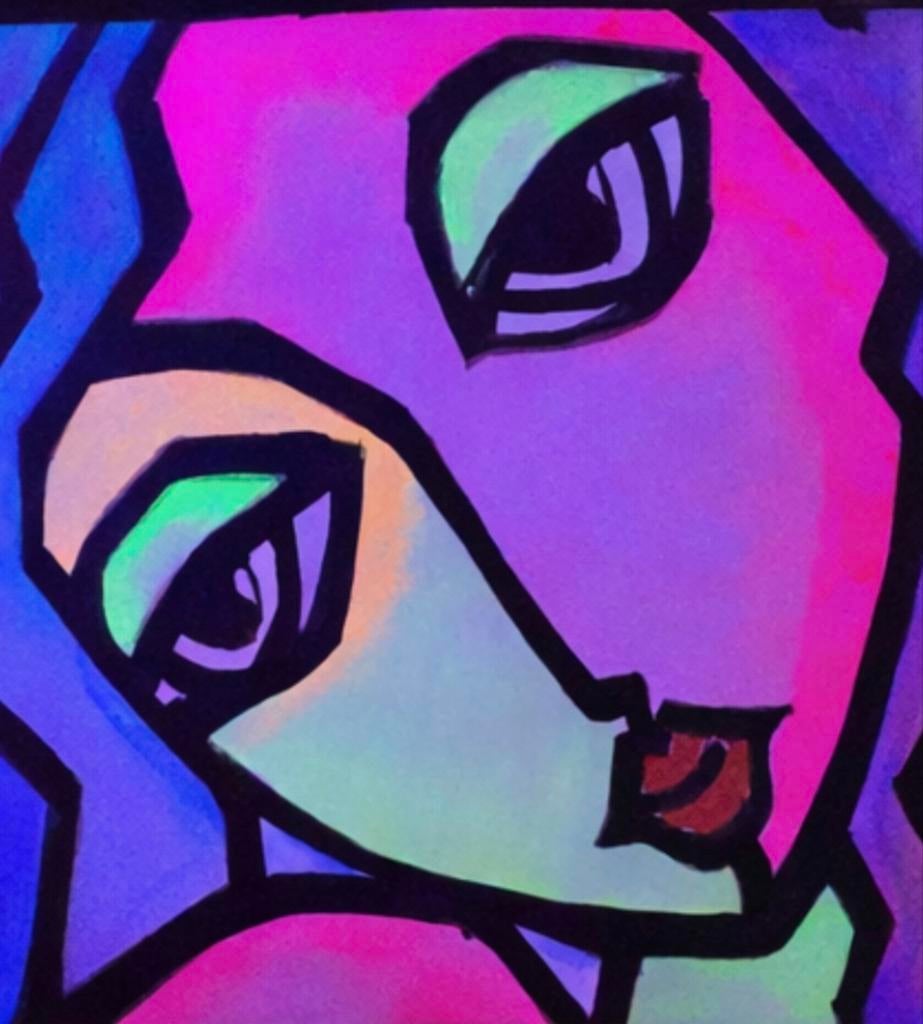 Neon girl 250 euro  50x50, Ophalen of Verzenden