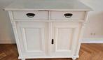Antieke brocante commode, gebroken wit, Ophalen