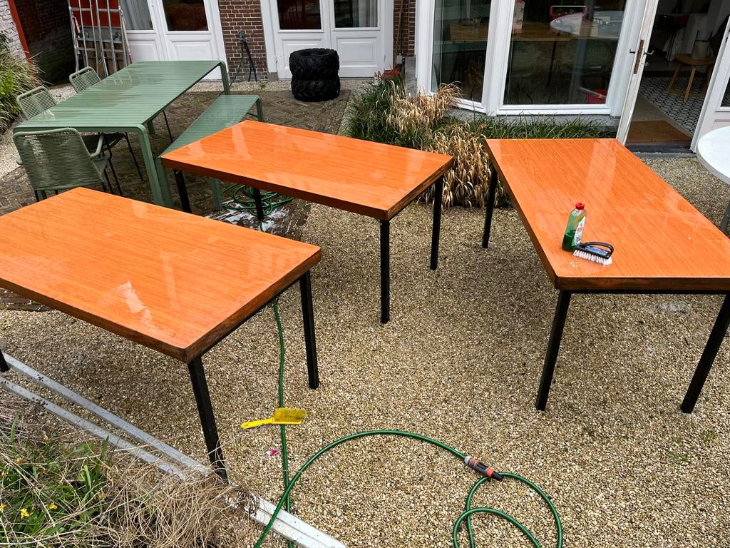 Opklapbare tafel met kersenhout laminaat, Huis en Inrichting, Tafels | Eettafels, Ophalen, Kunststof, Gebruikt, 50 tot 100 cm