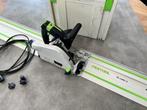 FESTOOL INVALZAAG TS 55 EBQ + GELEIDERAIL 1400mm CIRKELZAAG, Gebruikt, Invalzaag, Ophalen of Verzenden, 30 tot 70 mm