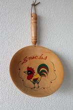 Vintage Snackschaal, schaal hout, handbeschilderd, decoratie, Ophalen of Verzenden