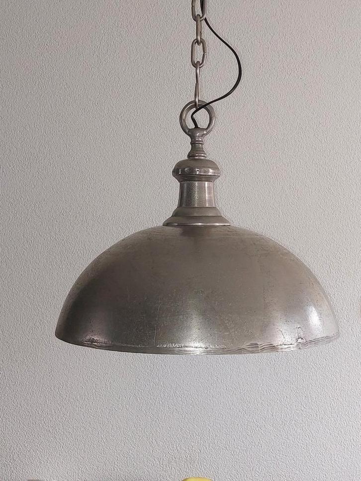 Hanglamp Ruw Nikkel - 50cm Diameter, Huis en Inrichting, Lampen | Hanglampen, Gebruikt, Minder dan 50 cm, Metaal, Ophalen