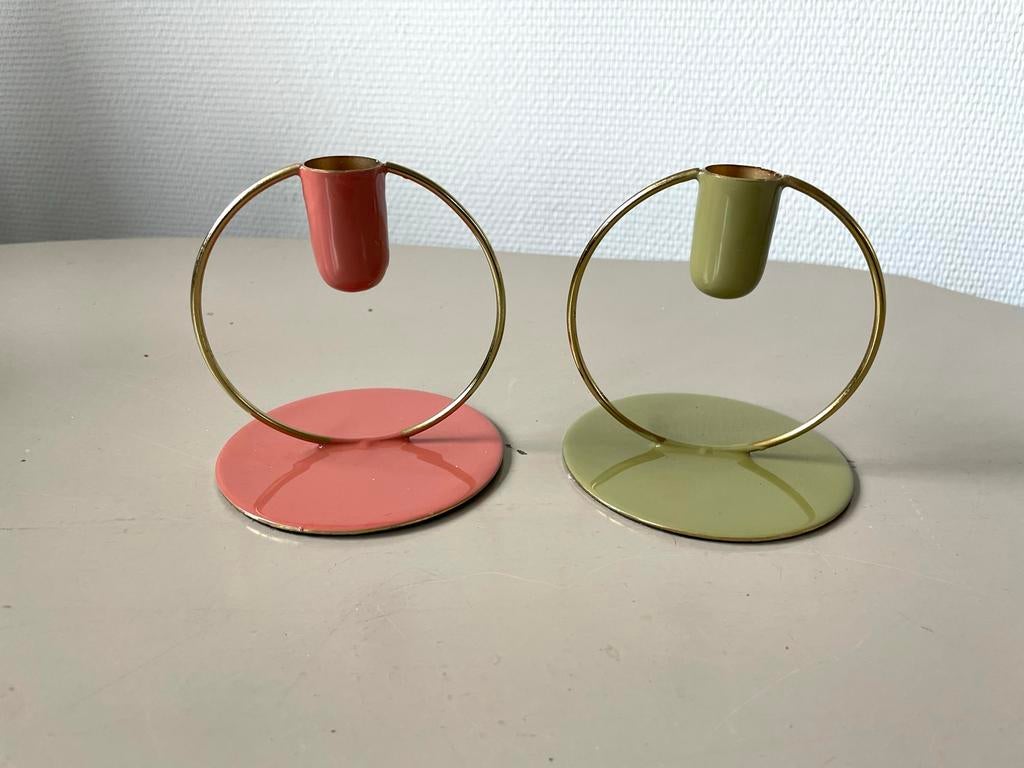 2 Countryfield kandelaars, Huis en Inrichting, Woonaccessoires | Kandelaars en Kaarsen, Zo goed als nieuw, Kandelaar, Minder dan 25 cm