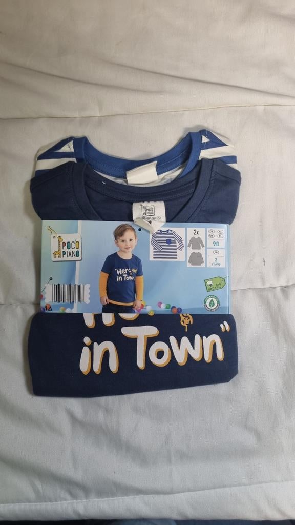 Set van 2 Poco Piano jongensshirts lange mouwen maat 98, Kinderen en Baby's, Nieuw, Shirt of Longsleeve, Jongen, Pocopiano