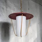 Vintage rood witte hanglamp / luster, Ophalen