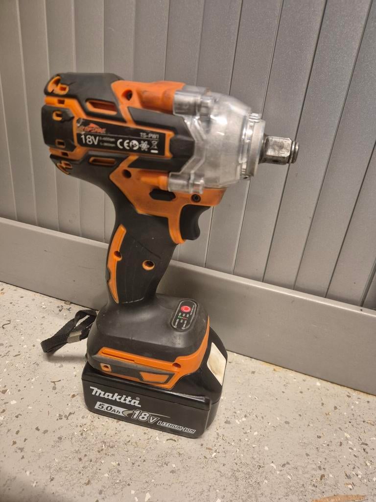 Slagmoersleutel met Makita 5ah accu (zonder oplader), Ophalen of Verzenden, Gebruikt, Overige typen