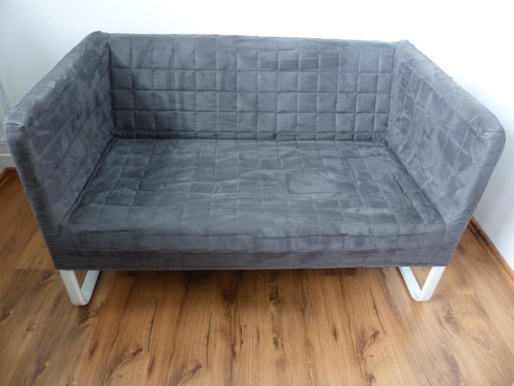 Bankje Ikea antraciet, Ophalen, Tweepersoons, 75 tot 100 cm, Zo goed als nieuw