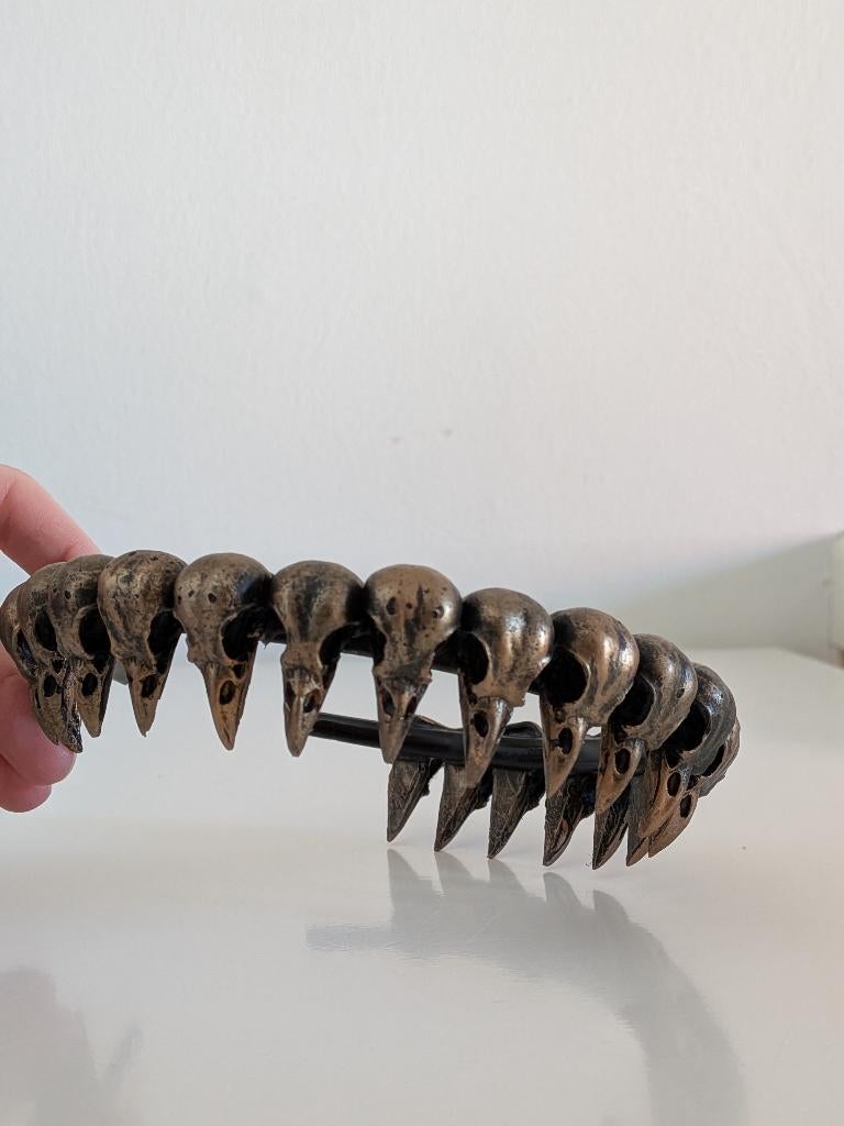 Haarband met schedels raven, gothic accessoire, costume, Ophalen of Verzenden, Zo goed als nieuw