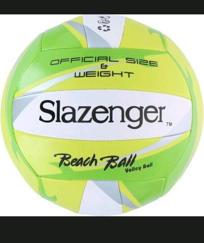 Slazenger Beach Volleybal bal maat 4, groen - wit, Sport en Fitness, Volleybal, Ophalen of Verzenden, Zo goed als nieuw, Bal