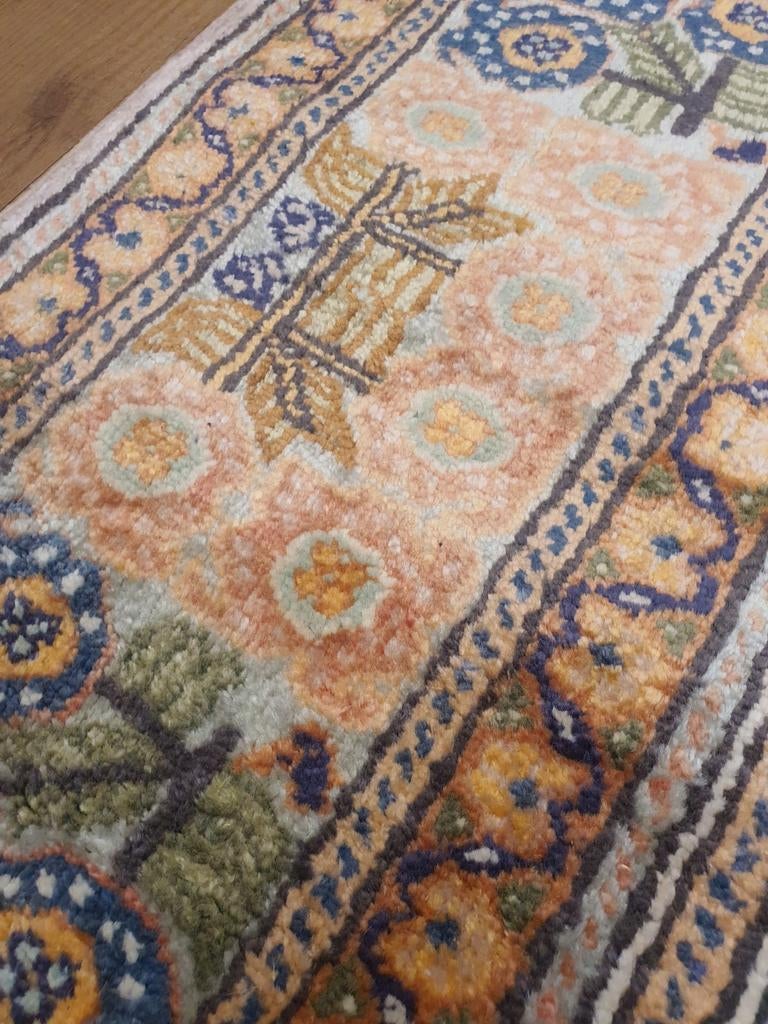 Vintage handgeknoopt oosters tapijt kayseri zijde 197x120, Info@SlatsAntiek.nl, 100 tot 150 cm, Perzisch, Ophalen of Verzenden