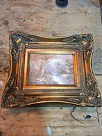 Oud schilderij in sierlijke gouden lijst - Winterlandschap, Antiek en Kunst, Kunst | Schilderijen | Klassiek, Ophalen of Verzenden
