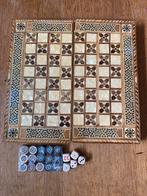 Handgemaakt houten backgammon spel, Ophalen of Verzenden, Zo goed als nieuw