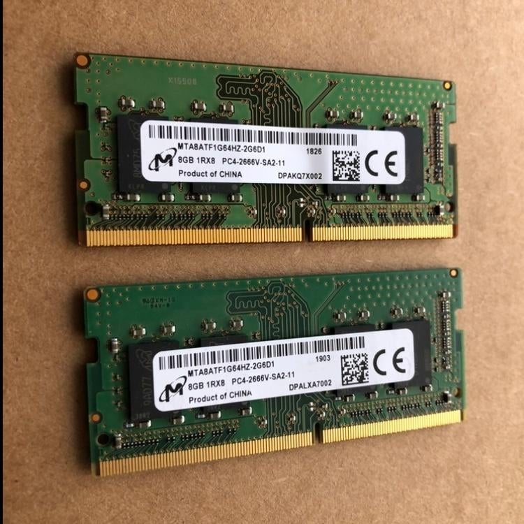 Micron 16GB (2x8GB) DDR4 SODIMM Laptop RAM 2666MHz, Computers en Software, RAM geheugen, Gebruikt, Ophalen of Verzenden, DDR4